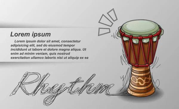 Percussion Croisée Texte Sur Fond Blanc — Image vectorielle