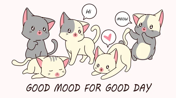 5 küçük kedi karakteri çizin.