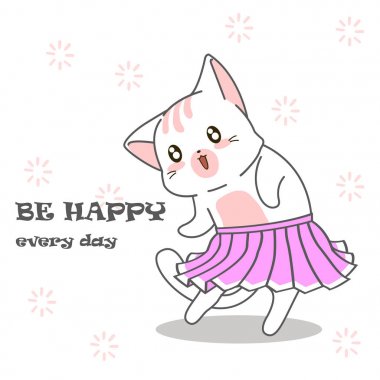 Sevimli kedi dans ediyor.