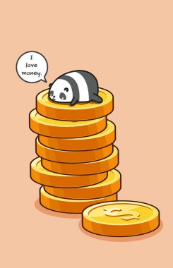 Panda sikke üstüne.