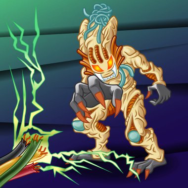 Çizgi film tarzında Alien.