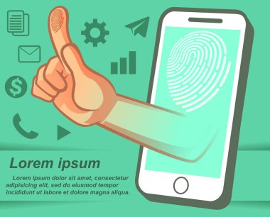 Akıllı telefonda parmak izi veri güvenliği.