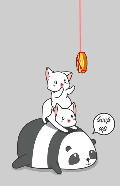 Panda Και Γάτες Πιάνουν Κέρμα — Διανυσματικό Αρχείο