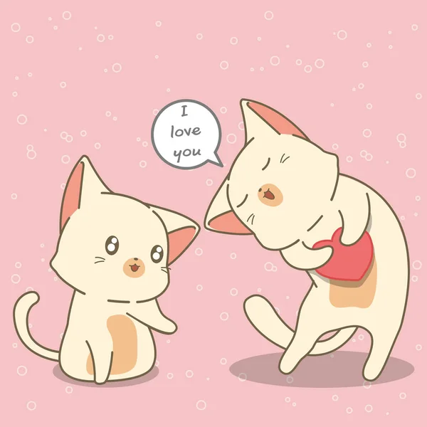 Los Amantes Los Gatos Están Diciendo Amor — Vector de stock