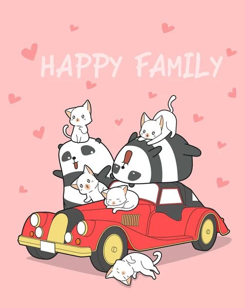 Famiglia Animale Auto Rossa — Vettoriale Stock