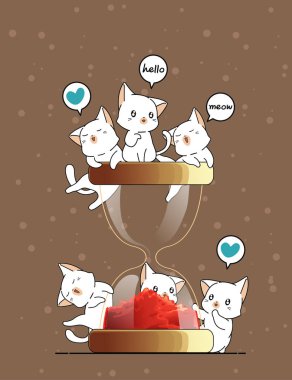 Kawaii kediler ve kum saati