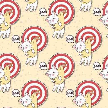Ok desenli kesintisiz kawaii kedi ve hedef