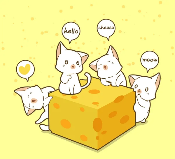 Γάτες Και Τυρί — Διανυσματικό Αρχείο