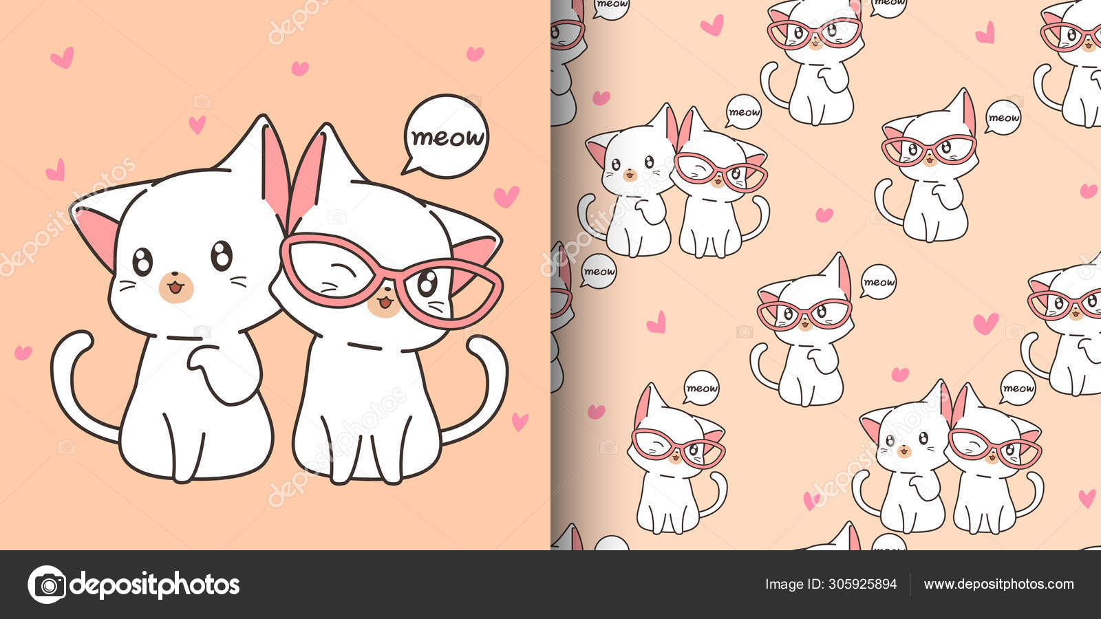 Seamless Kawaii Cats Pattern Stock Vector Image By C Valueinvestor Seamless Kawaii Cats Pattern Stock Vector Image By C Valueinvestor