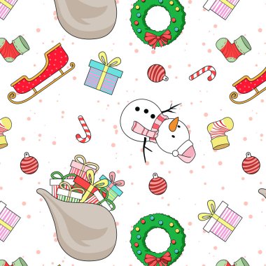 Çizgi film tarzında kusursuz bir Noel deseni