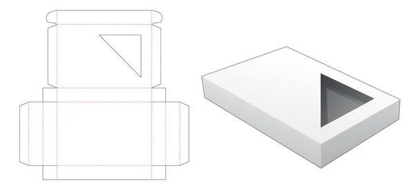 Üçgen Pencereli Karton Kutu Die Kesme Şablonu — Stok Vektör