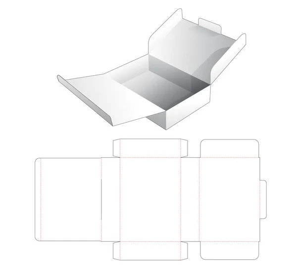 Flip Pappe Kuchen Box Gestanzt Vorlage — Stockvektor