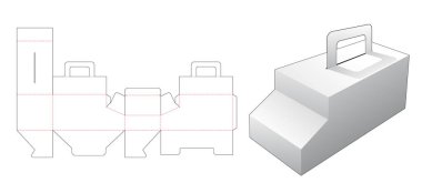 Tutucusu olan araba şeklindeki kutu kesme şablonu