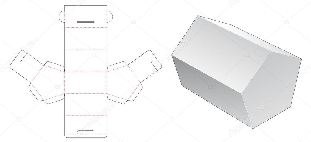 Pentagonal packaging die cut template
