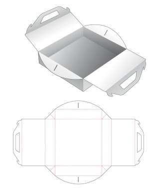 Saplı pizza kutusu kesme şablonu