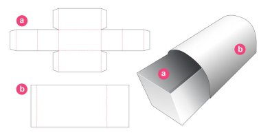 Göğüs biçimli kutu ve kapak ölü şablonu