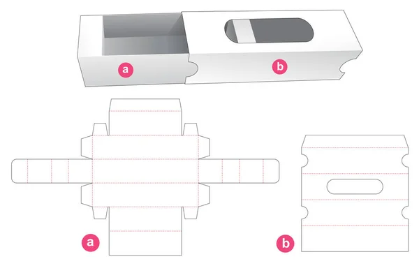 Emballage Long Avec Couvercle Qui Est Fenêtre Die Cut Template — Image vectorielle