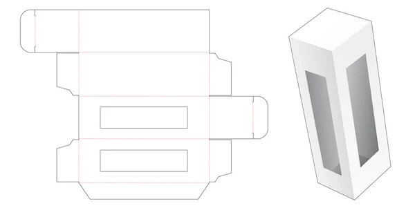 Розничная Упаковка Коробка Окна Матрицы Шаблон — стоковый вектор