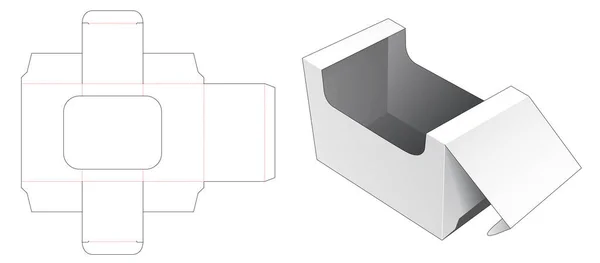 Förpackningslåda Med Skärmall För Skyltfönster — Stock vektor
