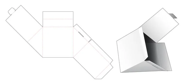 Triângulo Forma Caixa Embalagem Morrer Modelo Corte — Vetor de Stock
