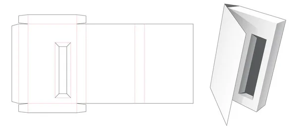 Передний Флип Косметическая Коробка Умереть Вырезать Шаблон — стоковый вектор