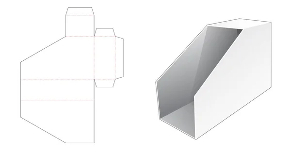 Cardboard Document Box Die Cut Template — Stock Vector