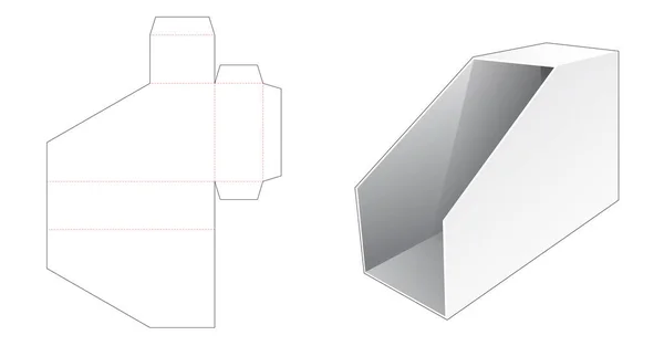 Kartonnen Document Doos Sterven Gesneden Sjabloon — Stockvector