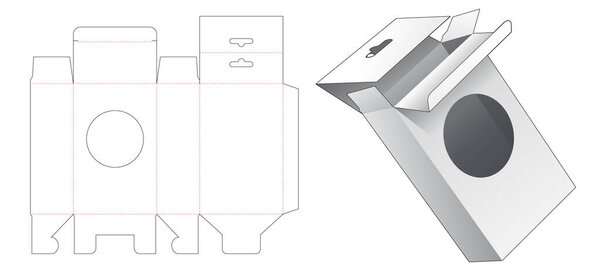 Висячая упаковка с окошком круга вырезать шаблон
