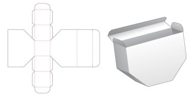 Eşit olmayan altıgen kutu öldü şablon tasarımı kesildi