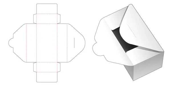 段ボール配達メールボックスダイカストテンプレート — ストックベクタ