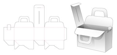 Karton çanta kutusu öldü. Şablon kesildi.