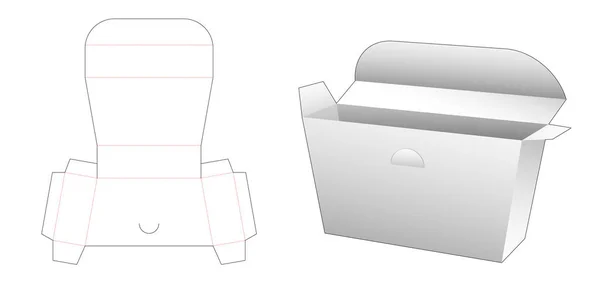 Caixa Retangular Desigual Morrer Modelo Corte —  Vetores de Stock