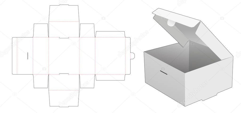Cardboard foldable cake box die cut template
