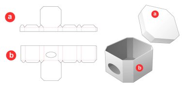 Elips pencereli Chamfered hediye kutusu die cut şablon