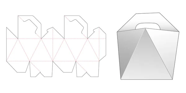 Punho Caixa Lateral Angular Morrer Projeto Modelo Corte — Vetor de Stock