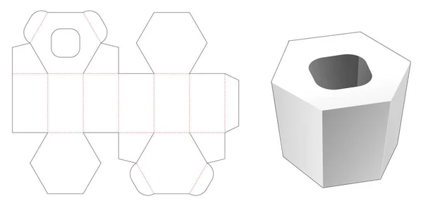 组织六边形盒模切模板 — 图库矢量图片