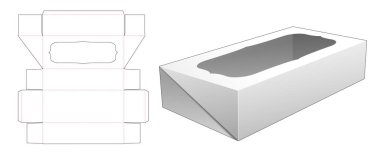 Pencerenin üzerinde die die şablonu olan uzun paketleme