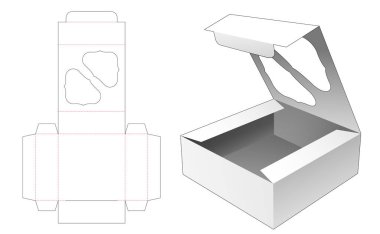 Üst pencereli bekery kutusunu çevir die cut şablonu