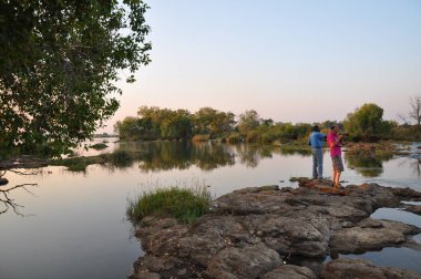 Chobe river in Botswana clipart