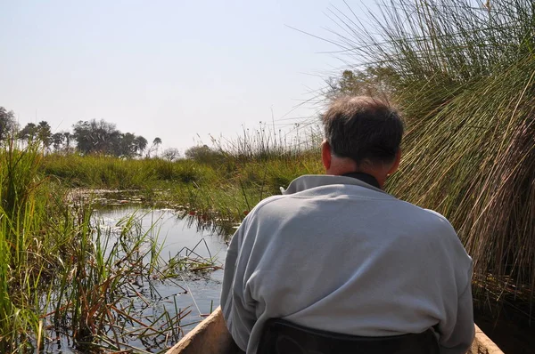 Gita Barca Mokoro Nel Delta Dell Okavango — Foto Stock
