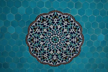 Mozaik duvar dekorasyonu, Cuma Camii, Yezd, İran