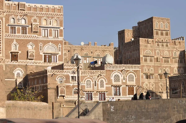 Casas Tradicionais Iêmen Sanaa — Fotografia de Stock