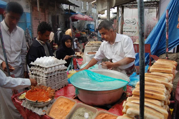 Bullicio Matutino Habitual Izz Yemen — Foto de Stock