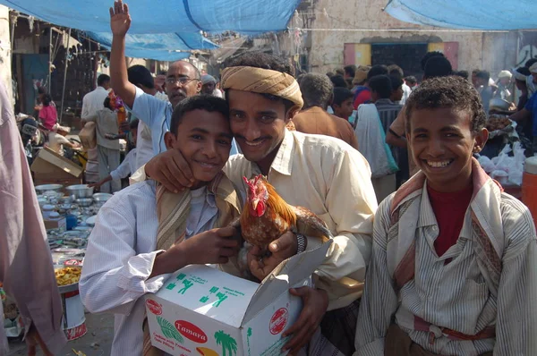 Lokale Mensen Lopen Weekmarkt Van Bayt Faqih Jemen — Stockfoto