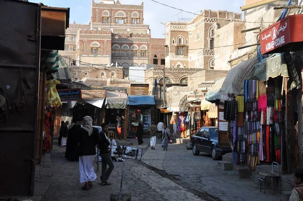 Calle Típica Casco Antiguo Sanaa —  Fotos de Stock