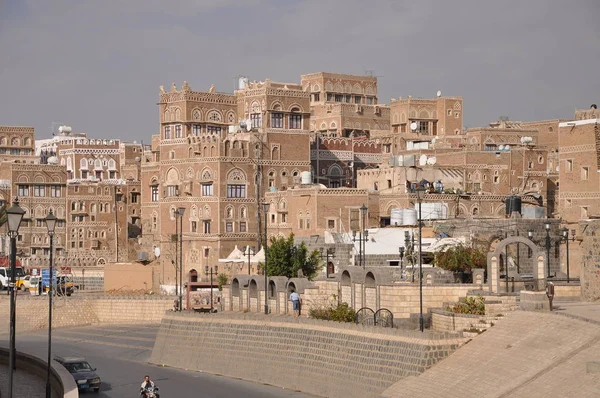 Geleneksel Evlerde Sanaa Yemen — Stok fotoğraf