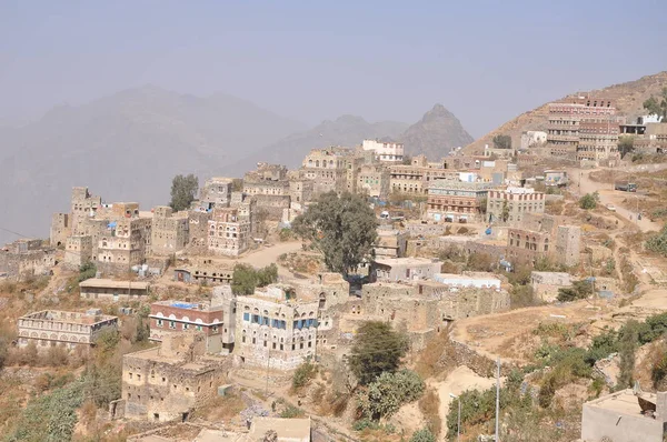 Aldeia Hajjarah Monte Haraz Iêmen — Fotografia de Stock