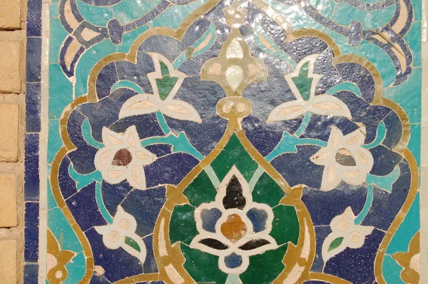 Mosaico Decoração Parede Sexta Feira Mesquita Yazd Irã — Fotografia de Stock