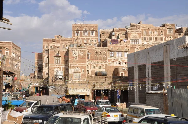 Rua Típica Cidade Velha Sanaa — Fotografia de Stock