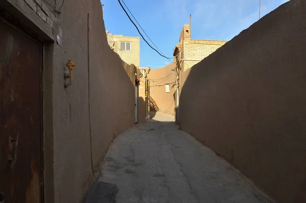 Beco Estreito Cidade Velha Yazd Irã — Fotografia de Stock